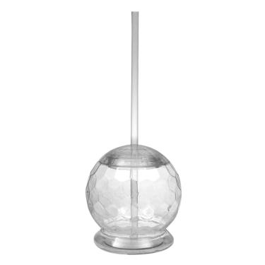 Imagem de Fun Express Copos de plástico reutilizáveis em forma de globo de neve com tampas e canudos, 12 peças