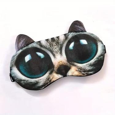 Imagem de Máscara para os olhos de dormir de animais de desenho 3D, venda unissex com bloqueio de luz para adultos, sem cheiro, estilo 3