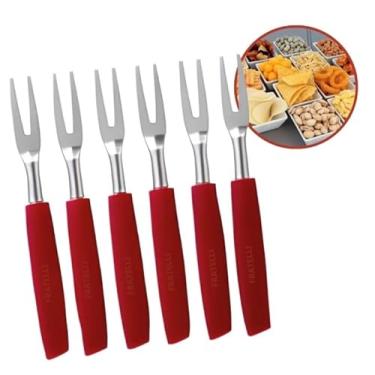 Imagem de Garfo Para Petisco New Caprese 06PCS - Vermelho