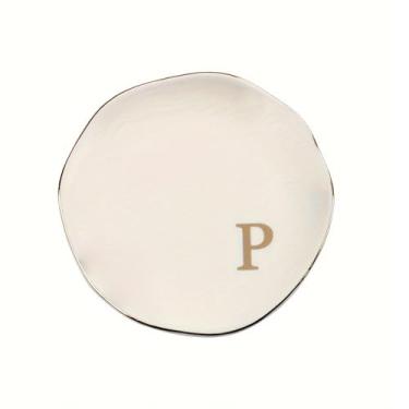 Imagem de Bandeja de joias de cerâmica com letras de 12 cm, prato decorativo para anéis, brincos, colares, pulseiras, chaves de relógio, aniversário, dia das mães, casamento, presente de Natal para mulheres