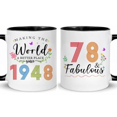 Imagem de Choinn 1948 Presentes de aniversário de 78 anos para mulheres e homens, presente de aniversário de 78 anos, caneca de café para mãe, pai, avó, vovô, ideias de presentes de aniversário de 78 anos, Dia