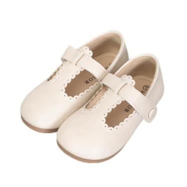 Imagem de Sapatilhas de balé para meninas pequenas Mary Jane para festas de volta às aulas, Bege, 9.5 Toddler