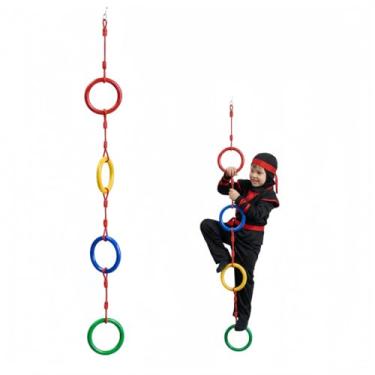 Imagem de Ymeibe Ninja Warrior Slackline Ninja Fist Hold - Equipamentos de treinamento Ninja Backyard Ninja para crianças, acessórios Ninja para pista de obstáculos de guerreiro ninja, punhos ninja (anéis de