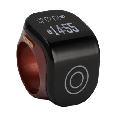 Imagem de Asixxsix Anel Inteligente, Contador Inteligente à Prova de Água com Controlo por Toque, Visor LCD Grande e Fácil de Usar, Ajustável, com Contador de Dedos e Clique (Vermelha)