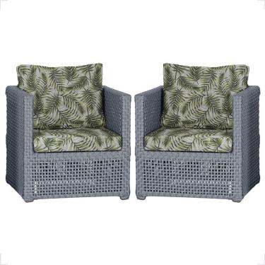 Imagem de 2 Poltronas Madri Alumínio Corda Náutica Estofado 5 Trama Prata