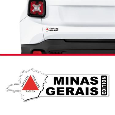 Imagem de Adesivo Estado Minas Gerais Edition Resinado Branco