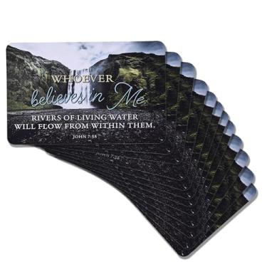 Imagem de Dicksons Marcador de livro cristão inspirador para livros, estudo bíblico, diários 6 x 10 cm, cartolina Whoever Believes in Me, pacote com 12