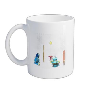 Imagem de Conjunto Caneca Xícara de Café Porcelana 300ml com Estátua de Leão de Pedra