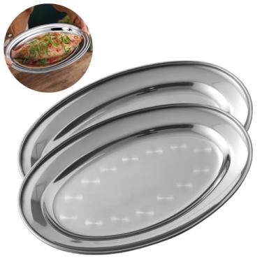 Imagem de 2 Bandeja Inox 26x16 Para Restaurantes Hotéis Serviço de Mesa