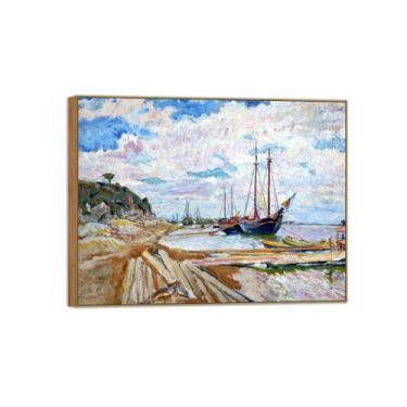 Imagem de BMZFYBS David Burliuk Famosas impressões em tela de arte de parede prontas para pendurar. Paisagem. Pintura de moldura de madeira para decoração de sala de estar 50 x 65 cm 20 x 26 polegadas