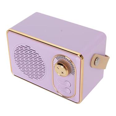 Imagem de ZJchao Alto-falante retrô, Mini Alto-falante Vintage 5.0 Com Reprodutor de Mp3 USB AUX, Pulseira de Couro, Saída de 5 W, para Presente de Festa de Acampamento, Decoração de Casa (Roxa)