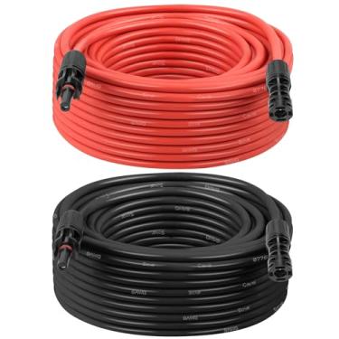 Imagem de MOOKEERF Cabo de extensão de painel solar – Fio solar 8AWG 1,8 m com conector fêmea e macho à prova d'água fio fotovoltaico para trailer, sistemas fotovoltaicos, casa, barco, painéis solares, carro