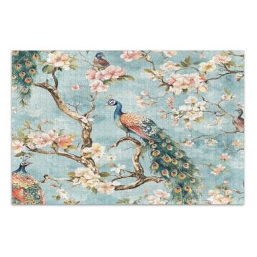 Imagem de Quebra-cabeças azuis de flores de pavão para adultos 500 peças, quebra-cabeças legais para adultos com letras nas costas