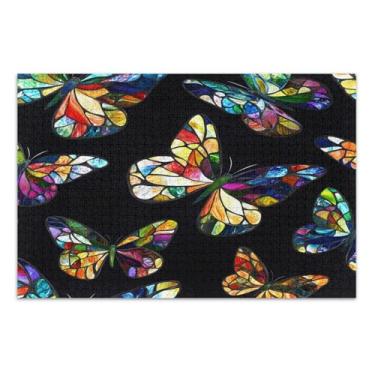 Imagem de Quebra-cabeça de borboletas coloridas para adultos 500 peças, quebra-cabeça engraçado, jogos para adultos e família