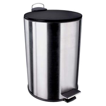 Imagem de Lixeira Escovado 12 Litros com Tampa Preta, LIX2256-PT, Euro Home