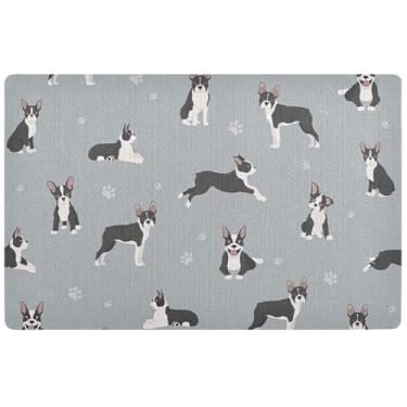 Imagem de TSENQUE Tapete de porta fofo personalizado animal engraçado cinza tapete de porta bonito à prova d'água decoração de varanda lavável tapetes de entrada para dentro de casa 81 x 50 cm