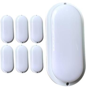 Imagem de Kit 7x Arandela Tartaruga Externa Branca Sobrepor 10W IP65 Bivolt Com Acabamento