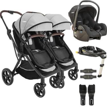 Imagem de Carrinho Kiddo de Gemeos Bebe Conforto Base ISOFIX Nomad Grafite