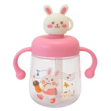 Imagem de Copo Temático para Água e Suco, Plástico, Colorido, com Tampa, Ideal para Crianças (Rosa)