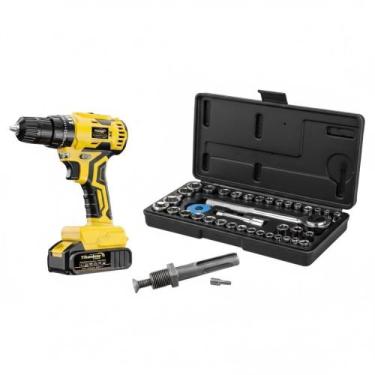 Imagem de Parafusadeira E Furadeira 21,0v C/ Impacto 6563 Biv + Adaptador + Jogo