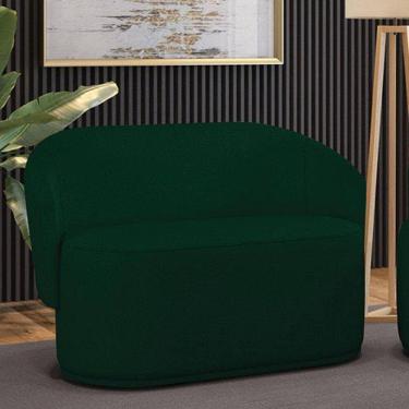 Imagem de Sofá 2 Lugares Namoradeira Orgânica Para Sala Malu Bouclê Verde M11 - D`rossi