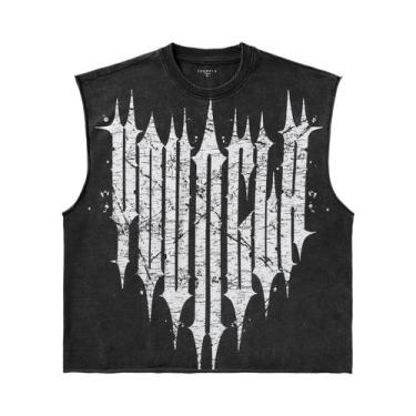 Imagem de Camiseta Sem Mangas De Algodão Oversized Para Homens, Top De Treino Pa