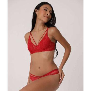 Imagem de Sutiã De Renda Strappy Com Base Marisa-91015, Vermelho, 42