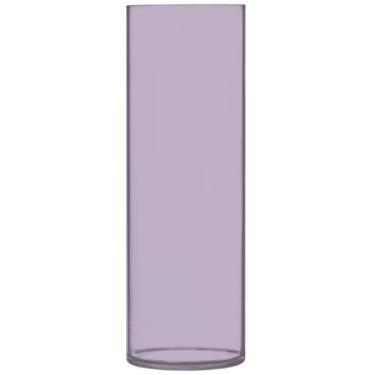 Imagem de Vasos de flores de cilindro de lavanda violeta para centros de mesa grande vaso de flores bonito personalizado floral moderno decorações, 30 cm x 9,9 cm