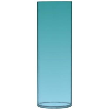 Imagem de Vasos cilíndricos gradientes céu azul petróleo para centros de mesa vaso de flores redondo bonito impressão personalizada decoração de casa sala de estar, 30 cm x 9,9 cm