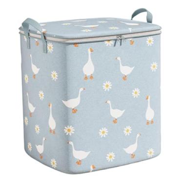 Imagem de Fenteer Saco para guardar edredom, saco para guardar colchas, organizador de roupas para armário, lençóis, Blue 140 L