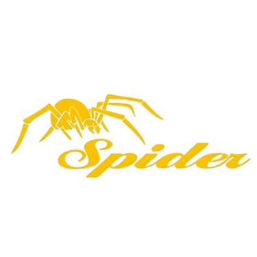 Imagem de 4 peças de decalque de vinil silhueta de aranha, adesivo gráfico de aranha à prova d'água à prova de intempéries para carros, caminhões, vans, para-choques, paredes e laptops (amarelo)