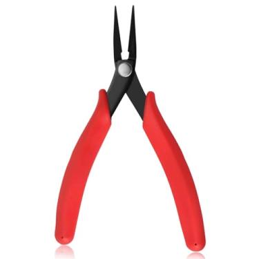 Imagem de GOLD DEER Alicate de nariz longo de 15 cm, especialidade de ponta pontiaguda, alicate de nariz sem dentes, mini alicate de nariz de agulha, ponta lisa, alicate de precisão para joias, fios e