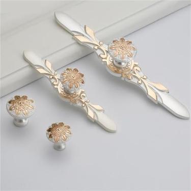 Imagem de HTNAFONI Puxadores e puxadores de armário de liga de zinco ouro prata puxadores de porta de armário de cozinha puxadores de gaveta ferragens de móveis 1 peça (preto)