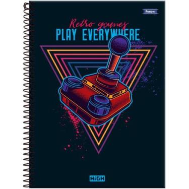 Imagem de Caderno 12X1 Capa Dura HIGH Masculino 192 Folhas Pacote com 4 Unidades