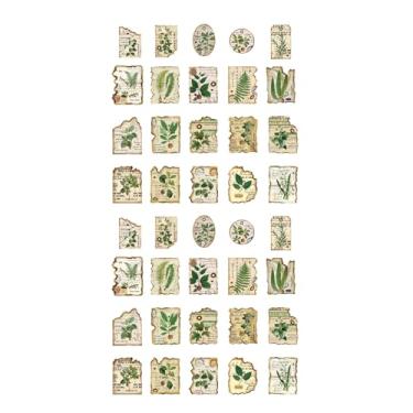 Imagem de 40 folhas de adesivos transparentes vintage para álbuns, diário, artesanato DIY - decalques decorativos para cadernos, manuais, álbuns de fotos, planejador (estilo retrô)