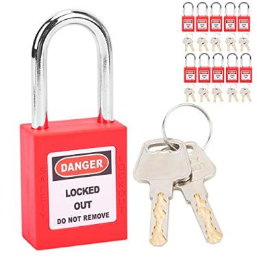 Imagem de Generic Conjunto de Nylon de Engenharia Com Isolamento Industrial para Energia Química, 10 Conjuntos de Travas de 38 Mm para Cadeados de Segurança, Adequado para Gases de Petróleo (Vermelho)