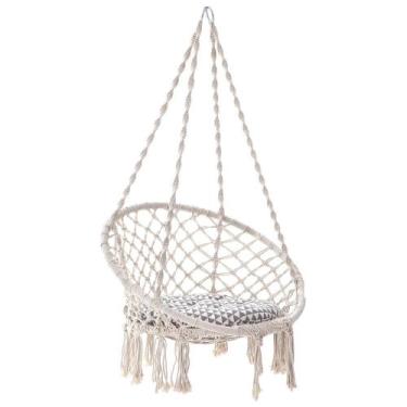 Imagem de Rede Cadeira de Balanço de Algodão Suspensa Quintal Varanda Descanso T