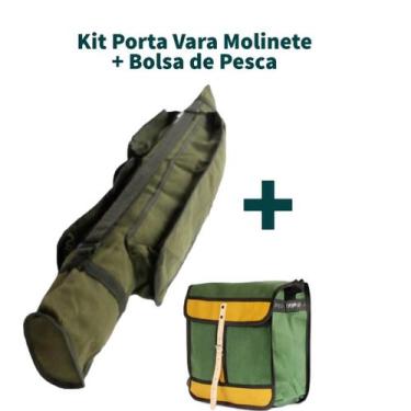 Imagem de Kit Bolsa de Pesca + Porta vara molinete 1,6 metros fabricado em lona 
