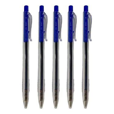 Imagem de Caneta Retrátil Azul Escrita Suave Cores Vivas - Newpen