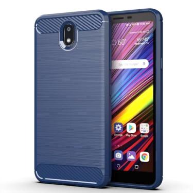 Imagem de Capa para LG Arena 2 Capa,Material de fibra de carbono,Macio antiderrapante,anti-óleo,Proteção total de capa de telefone compatível com LG Arena 2-Blue