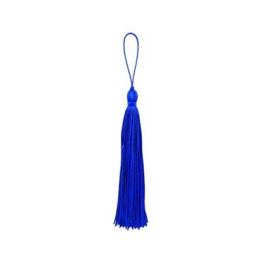 Imagem de Pingente Tessel Cordões Nova Cor 12cm Seda Artesanato, Azul, 50 unidad