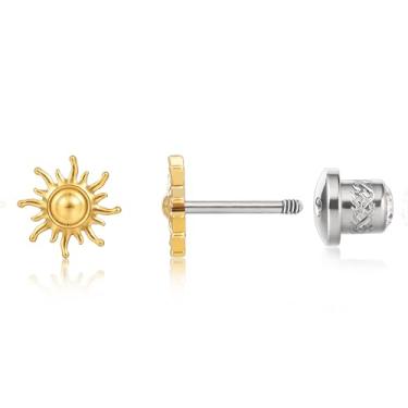 Imagem de limerencia Brincos de titânio hipoalergênicos 20G com parafuso traseiro G23 grau de implante F136 pino para orelhas sensíveis, cartilagem de hélice tragus, Titânio, Sem pedra preciosa