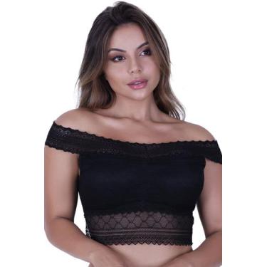 Imagem de Cropped Maressa com Bojo de Renda sem Aro Feminino - Biografia da Moda