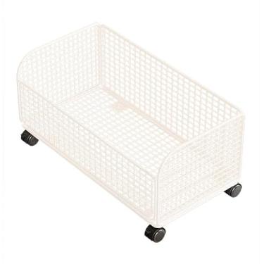 Imagem de YWJLQH Cesto de Roupa Suja com Rodinhas, Giratório 360°, Organizador de Armazenamento para Roupas, Sapatos, Brinquedos E Outras Peças. Ideal para Guardar Rou, Branco, Tamanho real