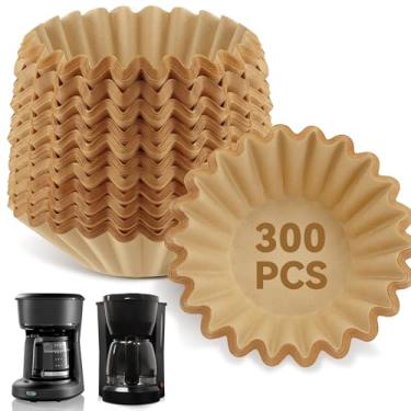 Imagem de Filtros de papel para cafeteiras, 5 xícaras, 300 peças, papel de filtro descartável não branqueado compatível com Mr Coffee Maker Black and Decker