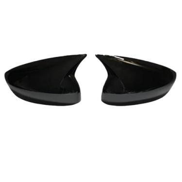 Imagem de Tampa Do Espelho Lateral Retrovisor Padrão De Fibra De Carbono Do Carro Compatível Com Mazda CX5 2017-2023(Bright black)