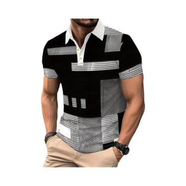 Imagem de Camisa Polo Masculina Leve E Respirável Verão 2025 Moda Casual Estampa