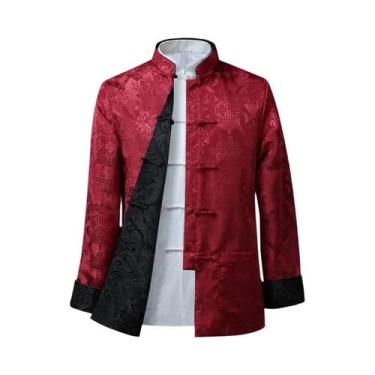 Imagem de Casaco Tradicional Chinês De Dragão Para Homens, Traje Tang De Ano Nov