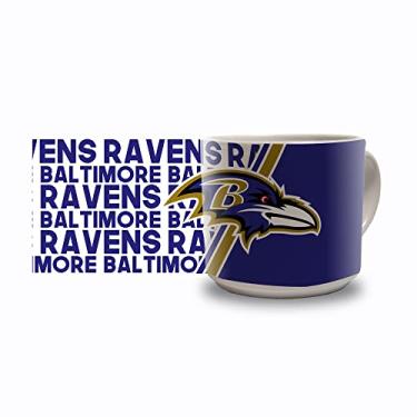 Imagem de Rico Industries NFL Football Baltimore Ravens Caneca de café de cerâmica metrô de 400 ml, caneca de cerâmica colorida para fãs da NFL