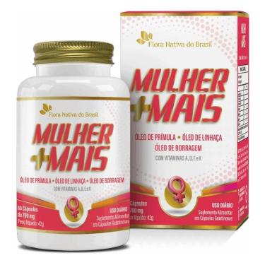 Imagem de Mulher +Mais (Prímula, Linhaça, Borragem+ Vit Adek) 60 Cápsulas Flora Nativa-Unissex